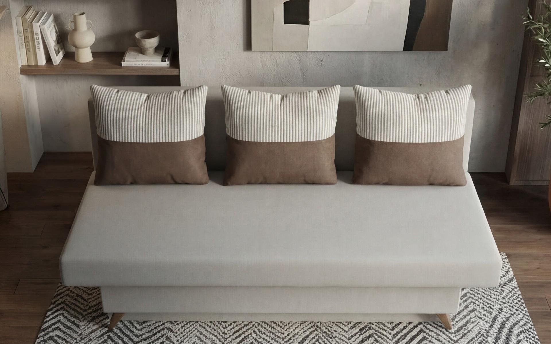 Extendable sofa Marty, light beige + brown  5